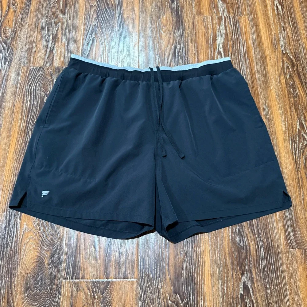Fabletics XL Athletic Shorts Mens Black Lined Training Running Gym 7in Inseam